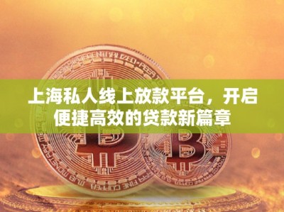 上海私人线上放款平台，开启便捷高效的贷款新篇章